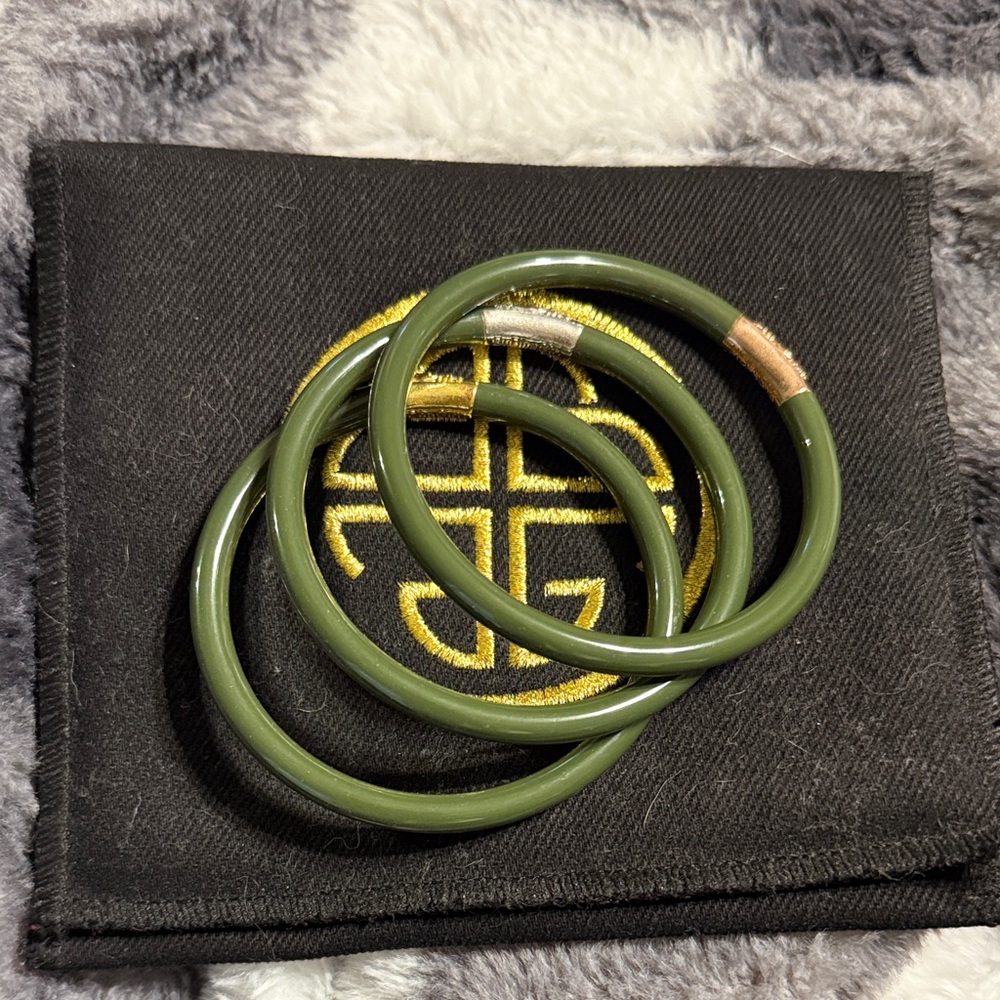 Green Bangle Budhagirl Bracelet Set